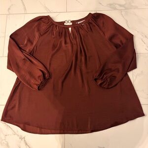 Jennifer Lopez Rich Brown Blouse